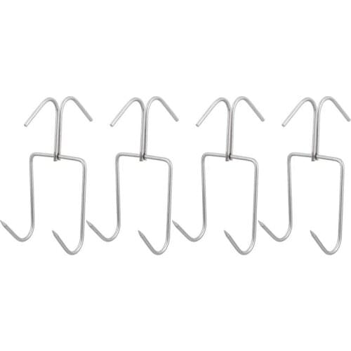 4pcs Stainless Steel Bacon Hanger Smoker Hooks Roast Duck Kitchen Meat Hooks