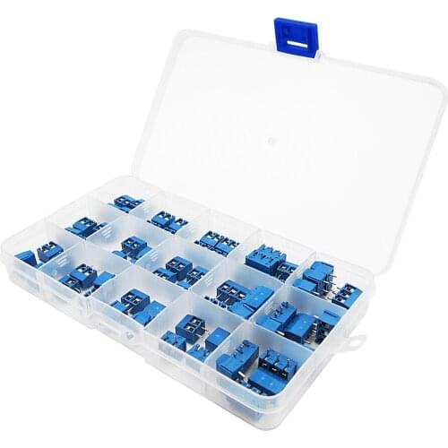 40pcs 5.0mm-2pin + 25pcs 5.0mm-3pin (KF301) "+" Screw 5.0mm Straight Pin PCB Screw Terminal Block Connector 4/5/6 pin Wholesale