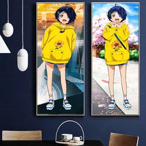 Anime Poster print Wonder Egg Priority Ooto Ai Wall canvas painting Art Picture room Home Decoration frame 40X120cm
