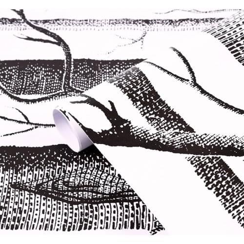 Birch Tree Peel And Stick Wallpaper 3D Self Adhesive Black White Vinyl Wood Contact Paper For Background Wall Home Decortion