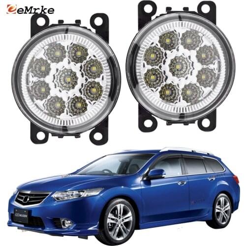EEMRKE 2 PCS Car-Styling for Honda Accord VIII CU CW 2011 2012 2013 Acura TSX 9-Pieces Led Fog Lights H11 12V Front Bumper Light
