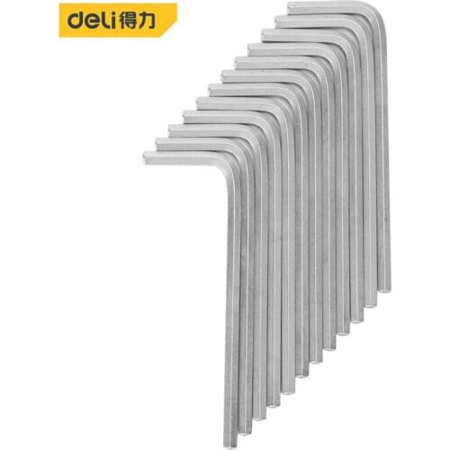 Deli L-Shape Wrench Metric Allen Hexagon Keys Set Long Arm Hex Key Wrench 3mm Chromium-Vanadium Steel Matte Home Repair Tools