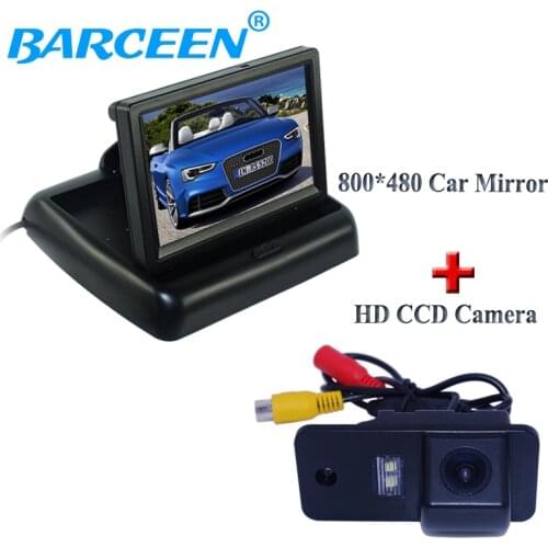 Car camera and monitor kit include 4.3" foldable car reserve monitor+170 degree car rear camera for Audi A3 A4 A6 A8 Q5 Q7 A6L