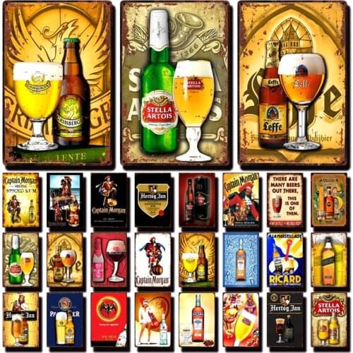 [ Kelly66 ] Belgian Beer Stella Artois Leffe Hertog Jan Paulaner Tin Art Metal Sign Home Decor Painting 20*30 CM Size Dy191