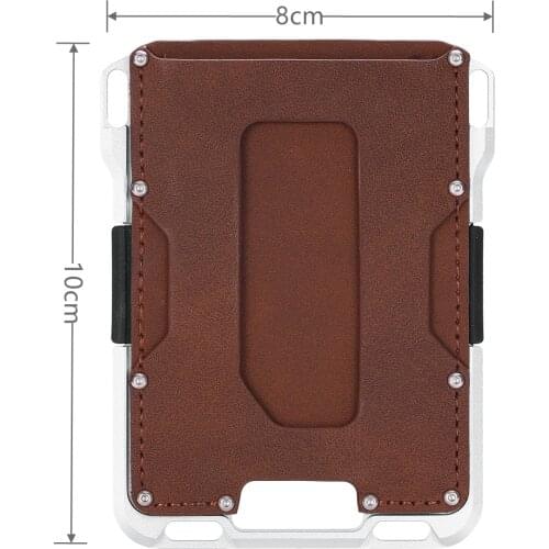 Metal RFID ID Credit Card Holder Man Aluminum Smart Automatic Pop-Up Tactical Leather Wallet Portfel Business Card Holder Card
