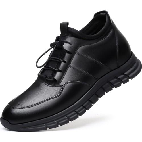 6 CM Increase Men Elevator Sneaker Outdoor Heighten Mens Lifting Shoes Non-Slip Male Leather Casual Shoes Taller Insole