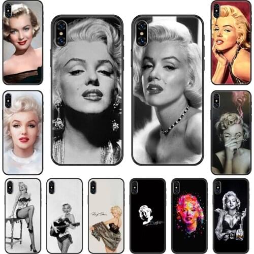 Marilyn Monroe Phone case For iphone 4 4s 5 5S SE 5C 6 6S 7 8 plus X XS XR 11 PRO MAX 2020 black 3D cell cover silicone shell