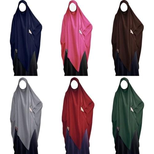 Muslim Women Prayer Dress Niquab Long Scarf Khimar Hijab Islam Large Overhead Clothes Jilbab Ramadan Arab Full Cover Middle East