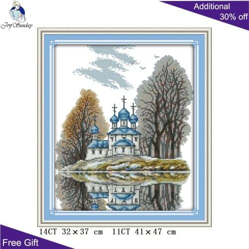 Your Gift Blue Castle Needlecraft F336 14CT 11CT Counted and Stamped Home Decoration Blue Castle Embroidery Cross Stitch kits