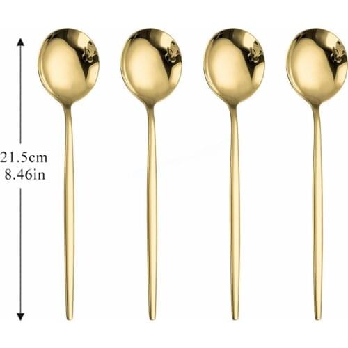 Spoon Golden Stainless Steel Cutlery Set Dinner Spoon Kitchen Complete Tableware Set Western Silverware Luxury Dinnerware Set