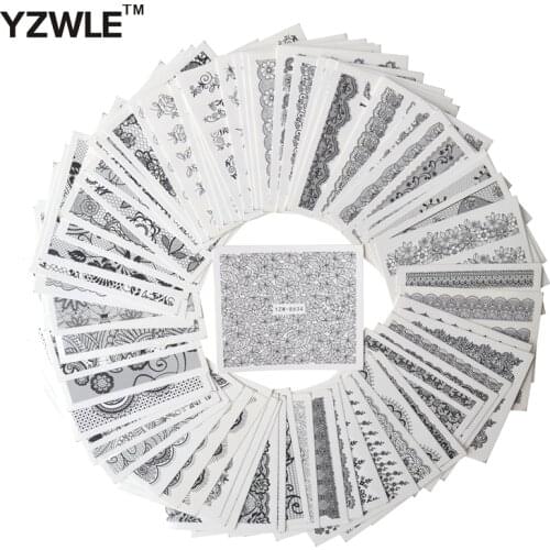 YZWLE 67 Sheets DIY Decals Nails Art Water Transfer Printing Stickers Accessories For Manicure Salon