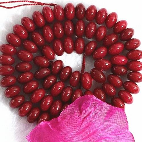 Natural semi-precious red stone chalcedony jades 5X8mm rondelle abacus loose beads fit diy women necklace jewelry 15inch B170