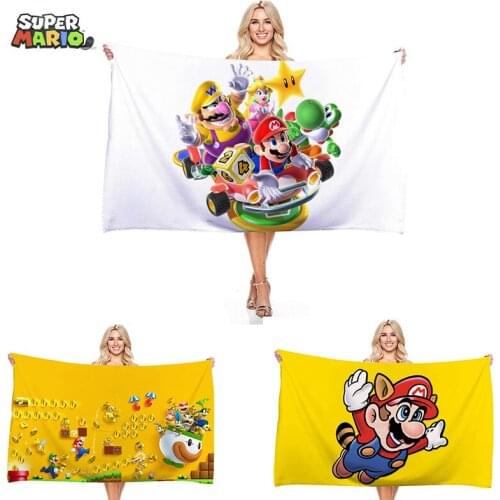 Super Mario Anime New Bath Towel Series 3D Digital Printing Men Women Child Mario Brothers Anime Game Figure Towel Beach Towel