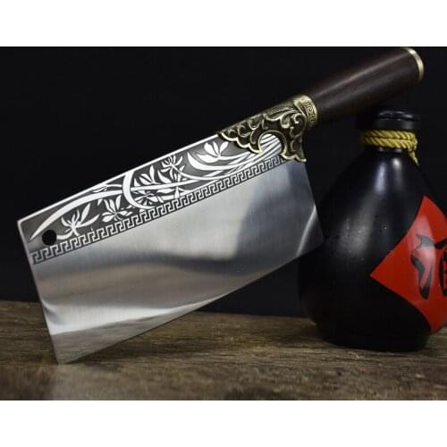 Slicing knife Longquan kitchen knife sharp chef special knife hand-forged kitchen knife blade household 4Cr13MoV steel