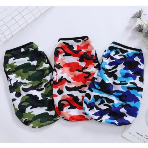Puppy Dog Clothes Summer Pets Mesh Vest For Cat Dog Breathable Thin Camouflage Cat Vest T shirt French Bulldog Pug Apparels