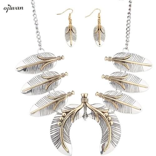 Necklace Women Chunky Statement Bib Necklace Set Bohemian Jewelry Vintage Boho Ethnic Necklace Collier Plastron 2020