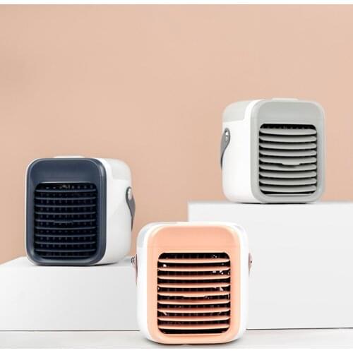 Portable Air Conditioner Small USB Desktop Air Cooler Built-in Ice Box Cooling Fan Strong Wind Night Light Features