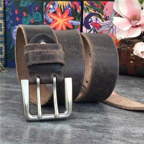 Super Wide 4.3CM Double Pin Belt Buckle 130CM-138CM Long Belt Luxury Thick Leather Belt Men Ceinture Homme Jeans Belt MBT0018