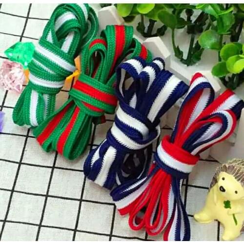 New Arrival Knitted Colorful Striped Shoelace Flat Polyester Shoelace For Sneakers 90cm/100cm/120cm Available For Adult and Kids
