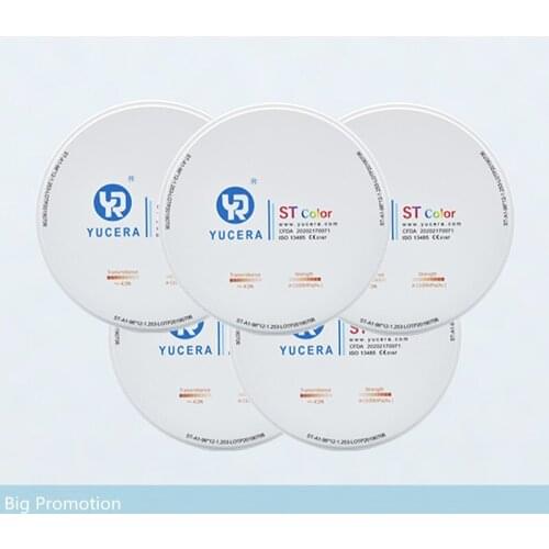 Dental Zirconia Block 25MM ST-Color Pre-shaded Zirconium Blank Disc with 1100Mpa Dental Zirconia Ceramic Block in Dental Lab
