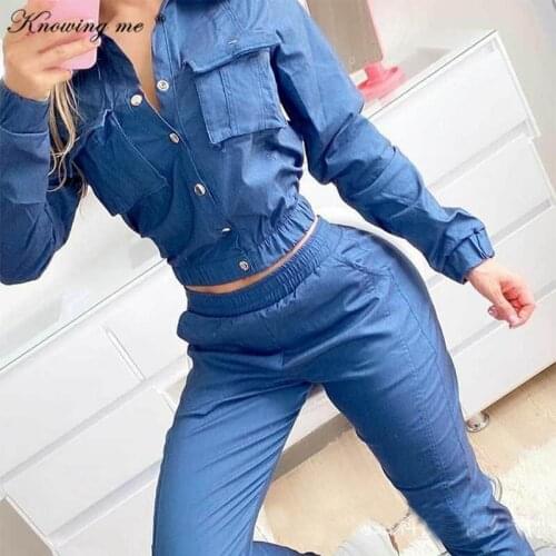 2021 Spring Women pockets Sets Autumn Long Sleeve Tops&Pants Streetwear Track Suit Casual Sport Running Outwear 2 Pieces Set