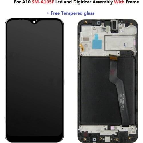 For Samsung Galaxy A10 A105 A105F Black TFT Edition LCD Screen and Digitizer Assembly With Frame