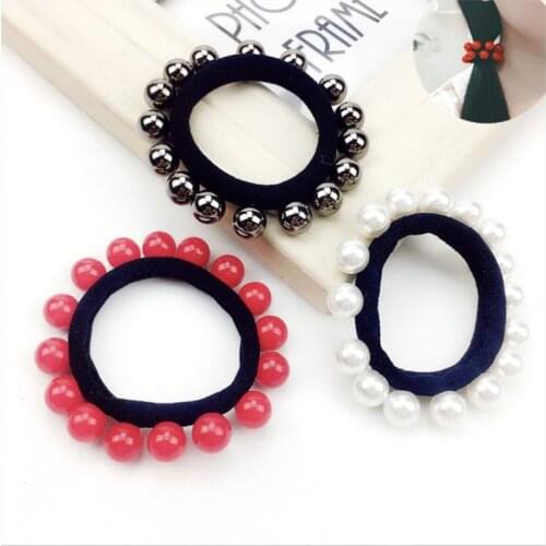 1PCS Fashion All beads Elastic Hair Bands Toys For Girls Handmade Bow Headband Scrunchy Kids Hair Accessories For Women 2018