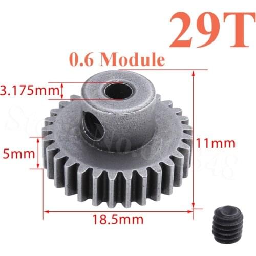 11189 Steel Metal Motor Gear 29T Pinion 3.175 For HSP 1/10 Electric Off Road RC Car Buggy Truck Spare Parts Exceed Redact Racing
