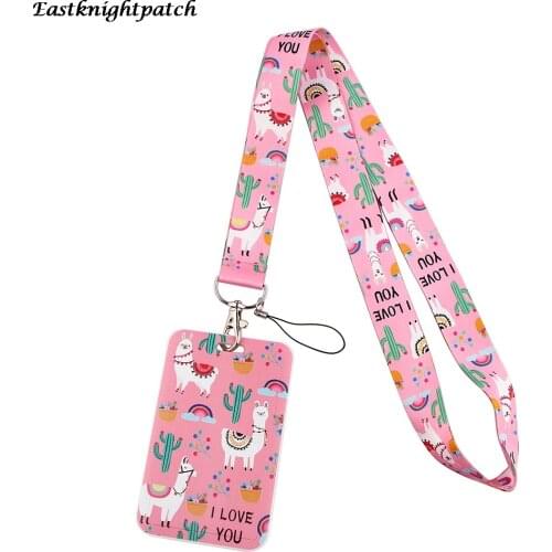12pcs/lot E2858 Cartoon Sheep Necklack Lanyard Key Gym Strap Multifunction Phone Decoration With Cartoon Card Holder Cover