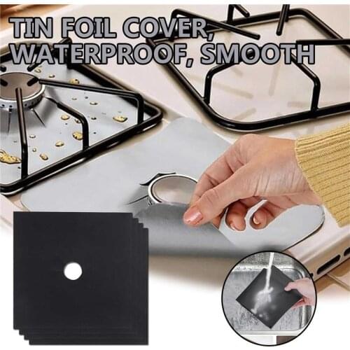 2/4pcs Reusable Gas Stove Protectors Mat Gas Stove Burner Covers Kitchen Gas Stove Stovetop Protector Cleaning Pad Liner 70
