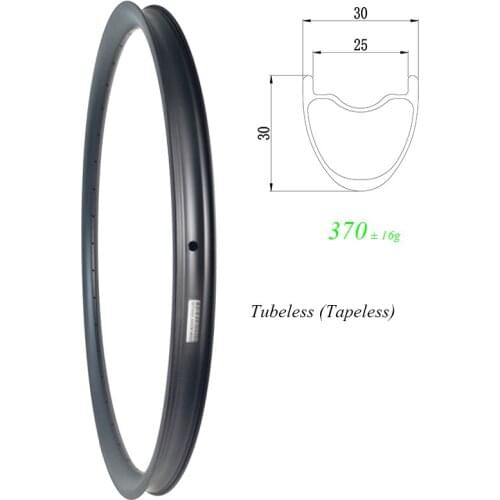 650B MTB XC 30mm TUBELESS carbon rim TAPELESS 30mm deep 25mm inner wide UD 3K 12K matte glossy 24H 28H 32H 27.5er mountain wheel
