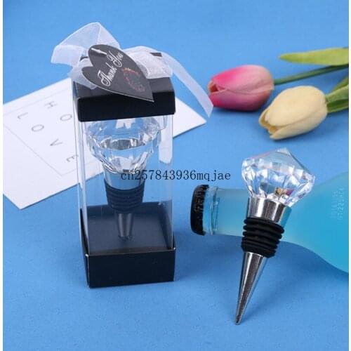 50pcs Diamond Wine Stoppers Wine Bottle Stopper with Gift Package Wine Storage Twist Cap Plug Sealed Stoppers