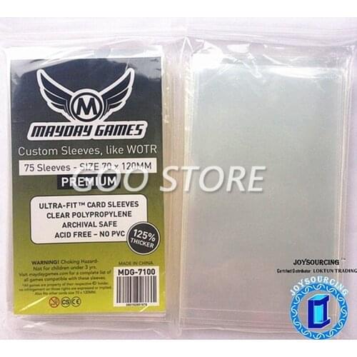 75 Sleeves MAYDAY Board Games Cards MDG 7100 for 70*120mm Premium thicker world of the Rings-CE card protective clear sleeve