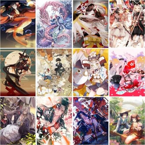 Game Anime Character Embroidery Diamond Painting Home Decoration Diy Cross Stitch Illustration Printing Art Wall Stickers