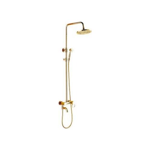 Antique rainfall shower faucet set mixer tap, Gold plated bath shower faucet wall mounted, Bathroom Brass shower faucet valves