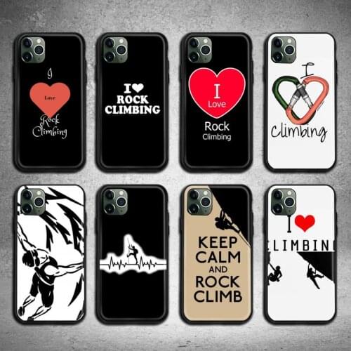 I love rock climbing Phone Case For iphone 12 11 Pro Max Mini XS Max 8 7 6 6S Plus X 5S SE 2020 XR cover