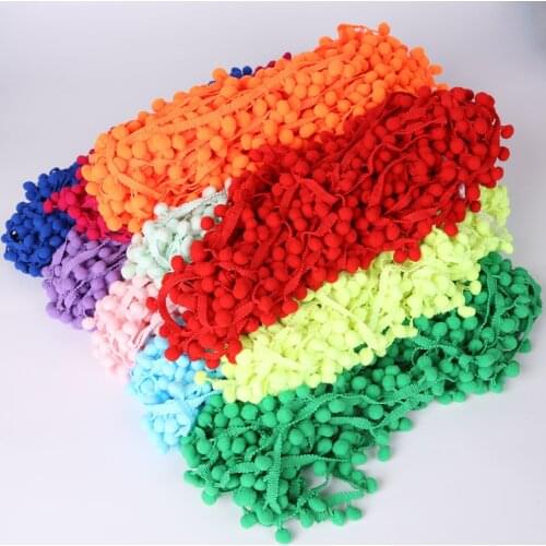 5Yard Pom Pom Trim Ball 10 mm Colorful Mini Pearl Pompom Fringe Ribbon Handmade Sewing Knitted Fabric Craft Accessories