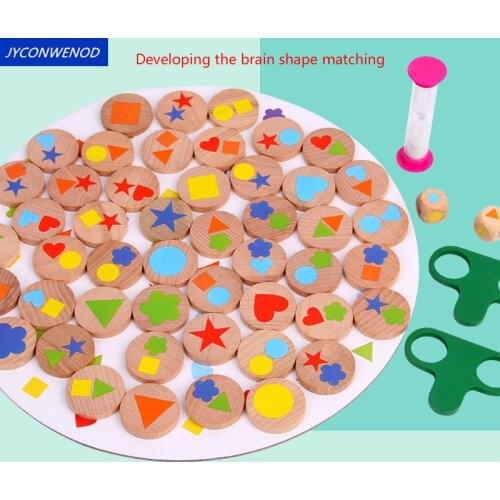 Wooden toy shape matching Developing the brain educational toy improve children memory on parent-child interactive game toys