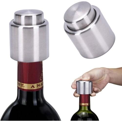 Stainless Steel Pressing Design Sealed Bar Red Wine Bottle Stopper Plug Vacuum Cap Sealer For Restaurants Bars Hotels