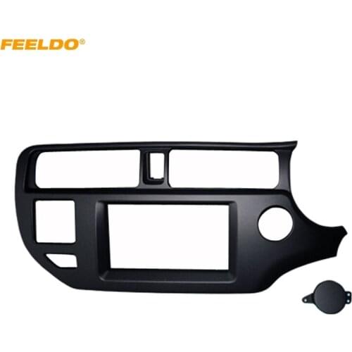 FEELDO 2Din Car Stereo Fascia Frame Trim Kit for KIA K3 RIO 2011-2013 (RHD) with SRS Hole Audio Frame Dash Panel Trim Kit #2322