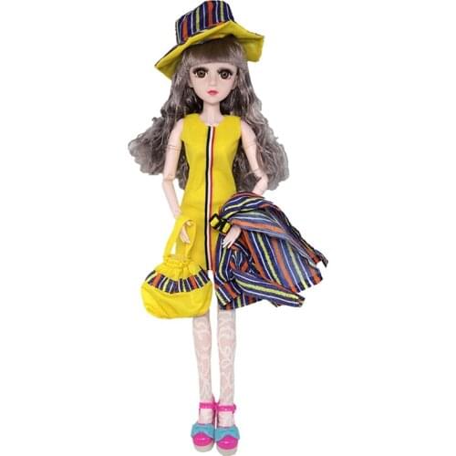 1/3 BJD Doll 3D Eyes 21 Movable Jointed Dolls Toy Fashion Accessories Clothes Dress for BJD Doll DIY Toy for Girls Gift