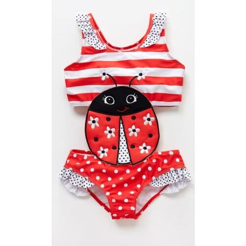 Kavkas Swimsuit For Girls One Piece Coccinella Septempunctata Childrens Summer Surf Clothes Diving Suits Bikini купальник