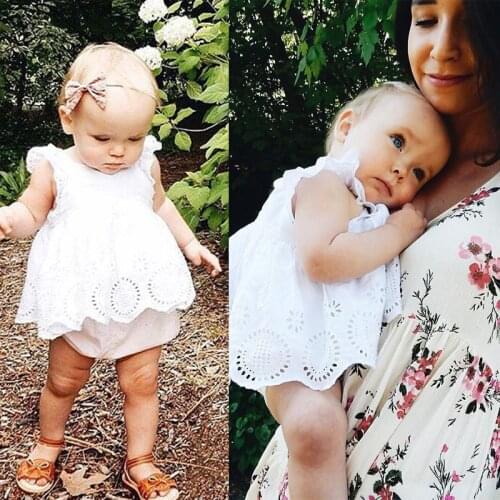 2019 Summer Baby Clothes Girl White Sleeveless Baby Rompers Kids Cotton Jumpsuit New Born Baby Clothes China Casual Outfits New