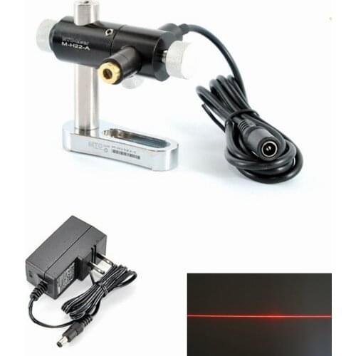 Line Adjustable 650nm 50mw Red Laser Module w 5V Power Adapter & 2-aixs Locator 12x55mm