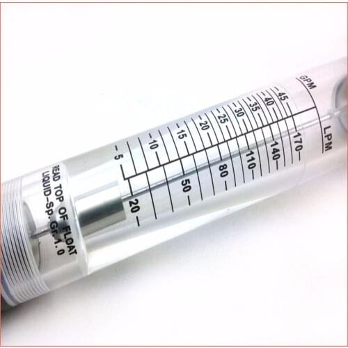 LZM-25G water flow meter 5-45GPM(20-170LPM) Pipeline water/air acrylic rotameter industy flow meter ZM25G FlowMeters Tools
