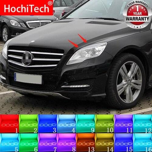 Multi-color RGB LED Angel Eyes Halo Ring Eye RF Remote Control For Mercedes Benz R Class W251 R300 320 350 500 10-12 Accessories