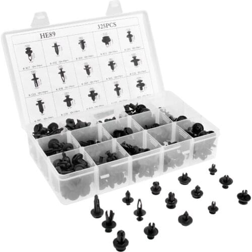 Mtsooning 325pcs Mixed Box Auto Fastener Vehicle Car Bumper Clips Retainer Rivet Door Panel Fender Liner For Honda Acura Audi