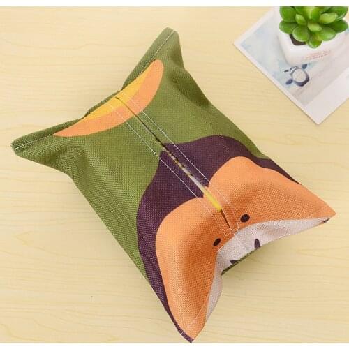 Cartoon Animal Pattern Tissue Box Plush Home Car Napkin Paper Container Cute Paper Towel Napkin Case Pouch For Home Decoration