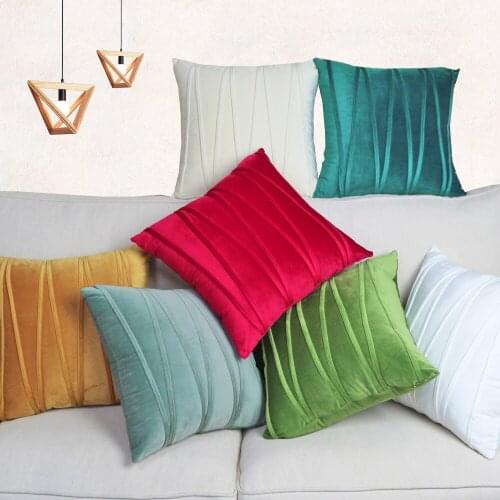 Free Shipping 7 Colour Custom 40/45/50/55/60/65/70cm Polyester Holand Velvet Striped Embroidery Cushion Cover HT-PHVEC-C