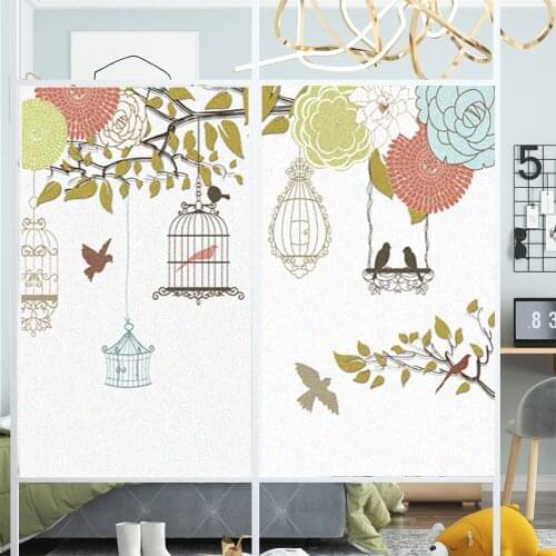 Window Film Privacy Birds Glass Sticker UV Blocking Heat Control Window Coverings Window Tint for Homedecor